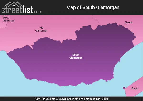 Map of South Glamorgan